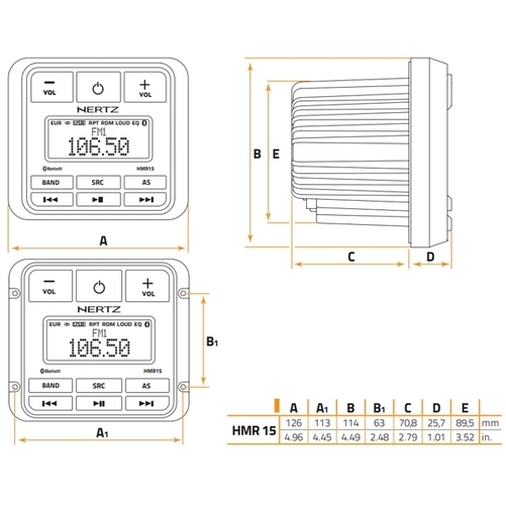 Магнитола (Морская) Hertz HMR 15 Digital Media Receiver