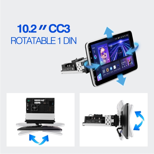 Магнитола TEYES CC3 10" 4/32 монтаж в 1DIN, на шарнире