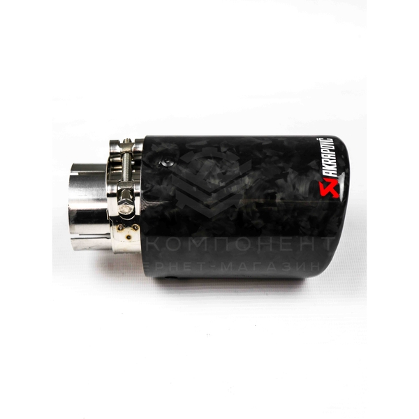 Насадка на глушитель AKRAPOVIC (закрытого типа) 51-89мм (кованый карбон, хром)