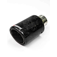 Насадка на глушитель AKRAPOVIC (закрытого типа) 51-89мм (кованый карбон, хром)
